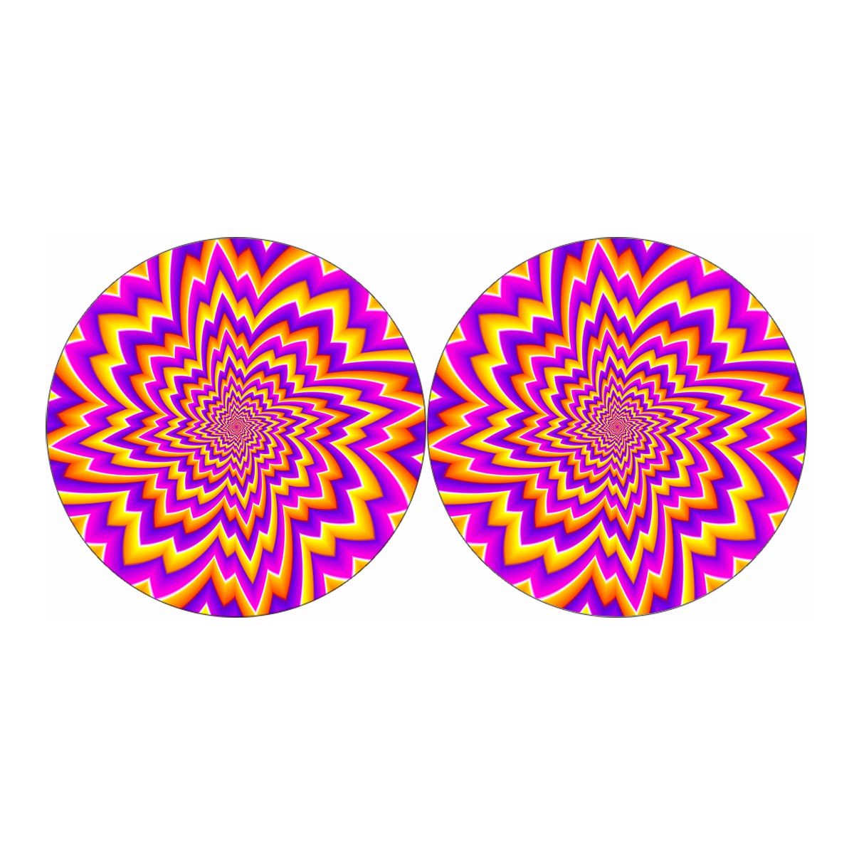 Yellow Expansion Moving Optical Illusion Car Coasters