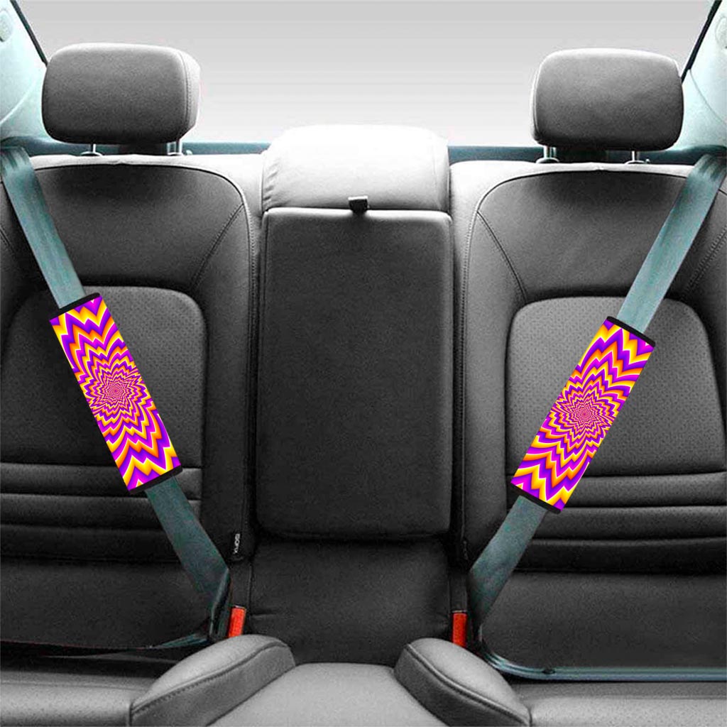 Yellow Expansion Moving Optical Illusion Car Seat Belt Covers