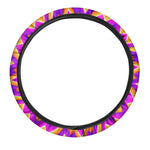 Yellow Expansion Moving Optical Illusion Car Steering Wheel Cover