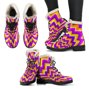 Yellow Expansion Moving Optical Illusion Comfy Boots GearFrost