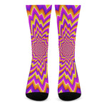 Yellow Expansion Moving Optical Illusion Crew Socks