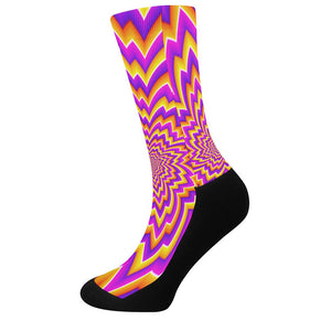 Yellow Expansion Moving Optical Illusion Crew Socks