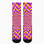 Yellow Expansion Moving Optical Illusion Crew Socks