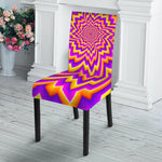 Yellow Expansion Moving Optical Illusion Dining Chair Slipcover