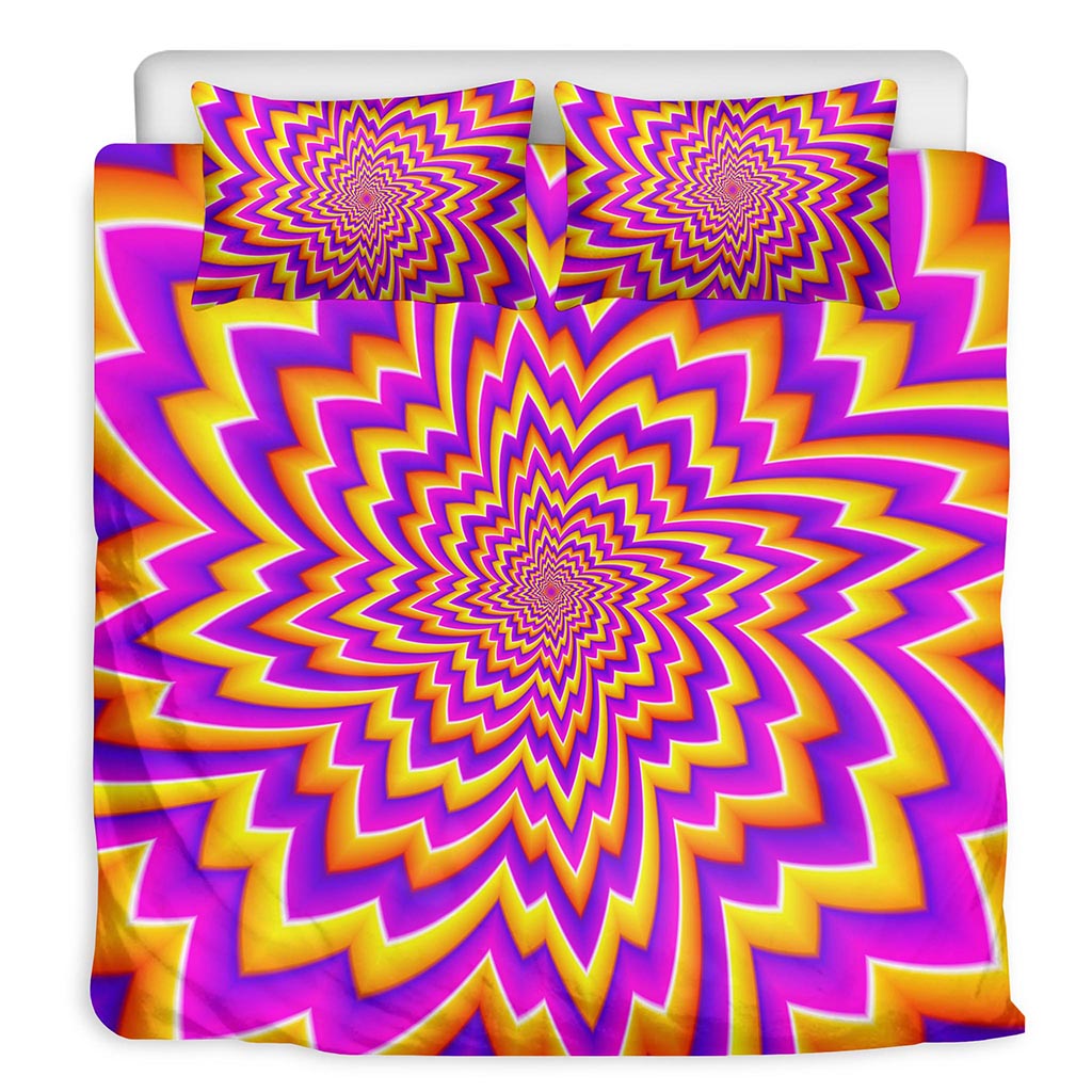 Yellow Expansion Moving Optical Illusion Duvet Cover Bedding Set