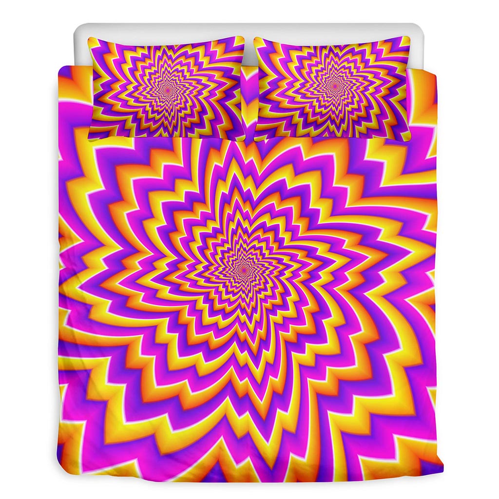 Yellow Expansion Moving Optical Illusion Duvet Cover Bedding Set