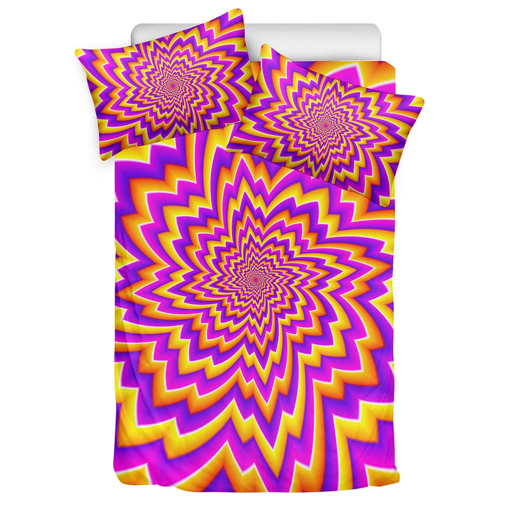 Yellow Expansion Moving Optical Illusion Duvet Cover Bedding Set