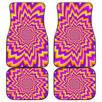 Yellow Expansion Moving Optical Illusion Front and Back Car Floor Mats