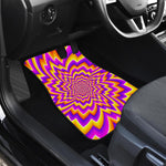 Yellow Expansion Moving Optical Illusion Front and Back Car Floor Mats
