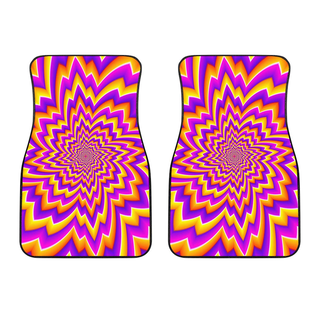 Yellow Expansion Moving Optical Illusion Front Car Floor Mats