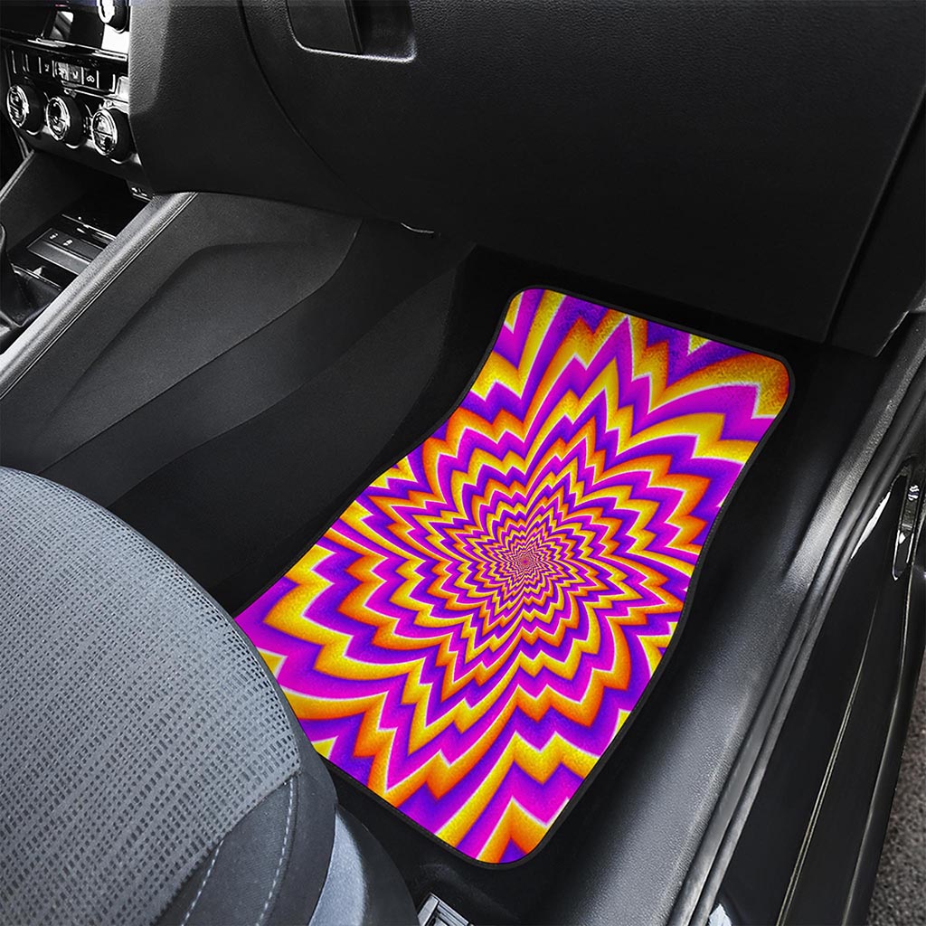 Yellow Expansion Moving Optical Illusion Front Car Floor Mats