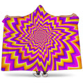 Yellow Expansion Moving Optical Illusion Hooded Blanket