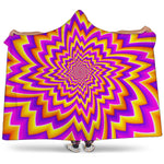 Yellow Expansion Moving Optical Illusion Hooded Blanket