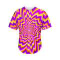 Yellow Expansion Moving Optical Illusion Men's Baseball Jersey