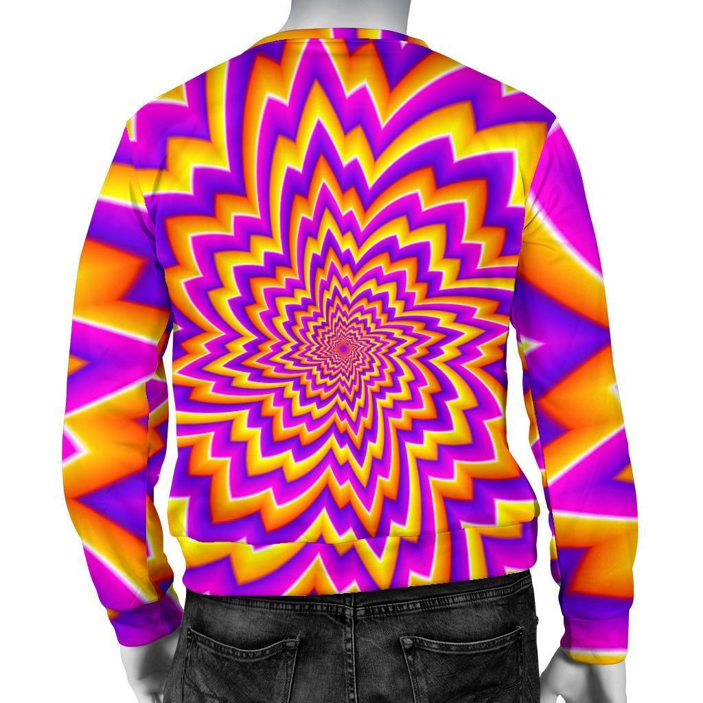 Yellow Expansion Moving Optical Illusion Men's Crewneck Sweatshirt GearFrost