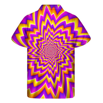 Yellow Expansion Moving Optical Illusion Men's Short Sleeve Shirt