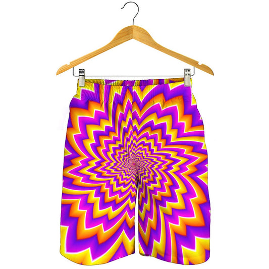 Yellow Expansion Moving Optical Illusion Men's Shorts