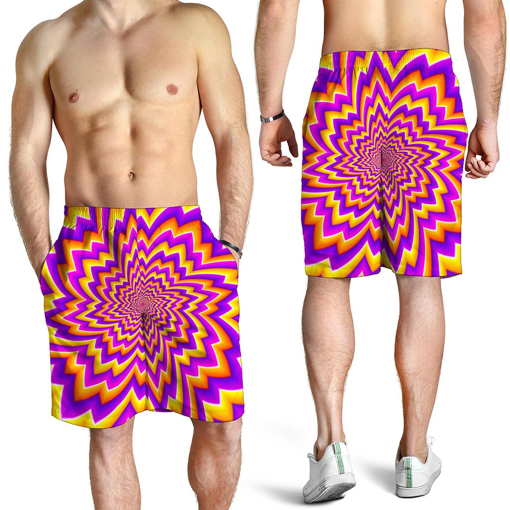 Yellow Expansion Moving Optical Illusion Men's Shorts