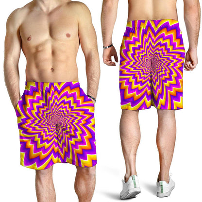 Yellow Expansion Moving Optical Illusion Men's Shorts