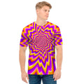 Yellow Expansion Moving Optical Illusion Men's T-Shirt