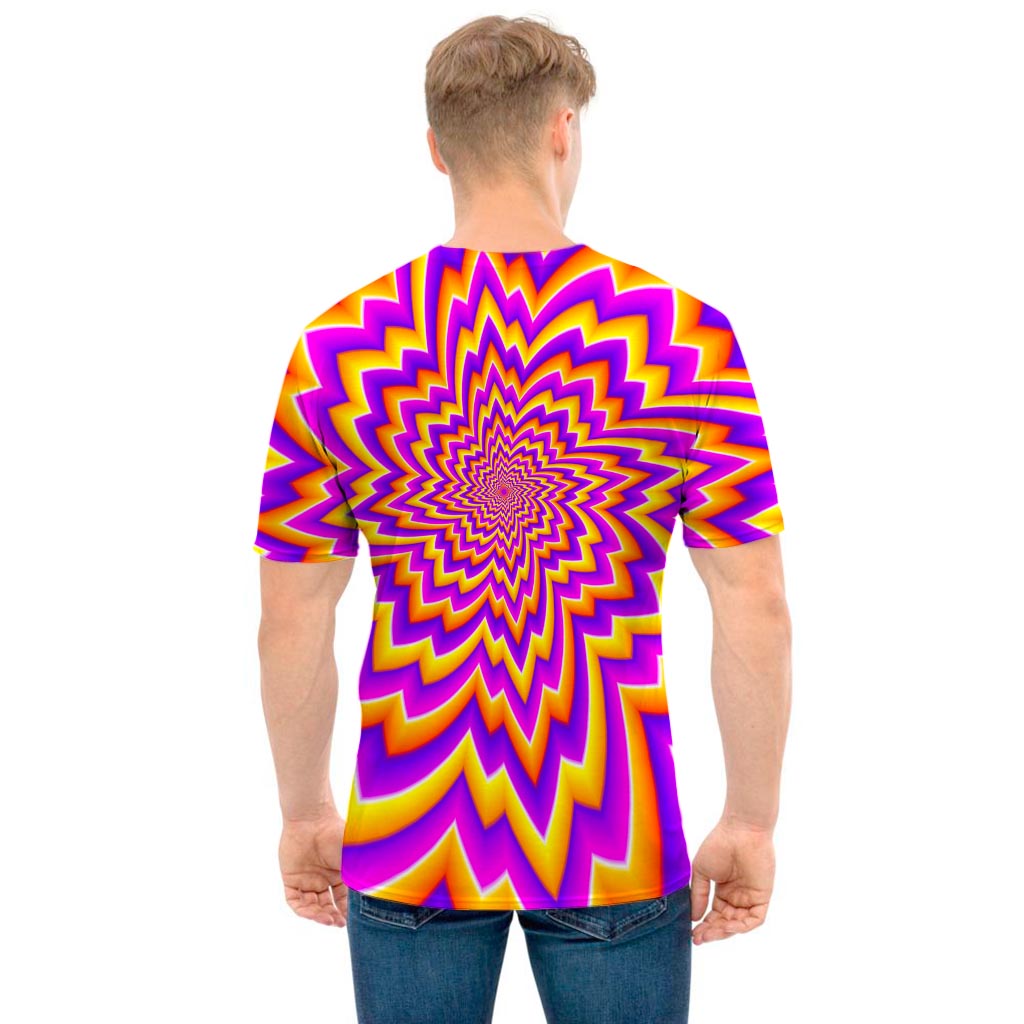 Yellow Expansion Moving Optical Illusion Men's T-Shirt