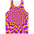 Yellow Expansion Moving Optical Illusion Men's Tank Top