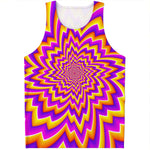 Yellow Expansion Moving Optical Illusion Men's Tank Top