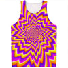 Yellow Expansion Moving Optical Illusion Men's Tank Top