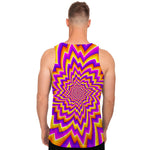 Yellow Expansion Moving Optical Illusion Men's Tank Top