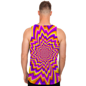 Yellow Expansion Moving Optical Illusion Men's Tank Top