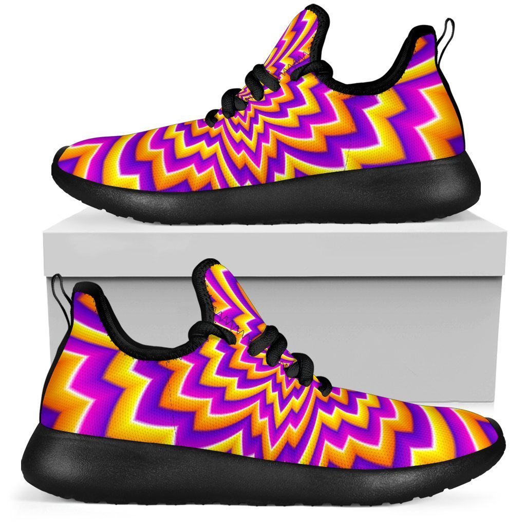 Yellow Expansion Moving Optical Illusion Mesh Knit Shoes GearFrost