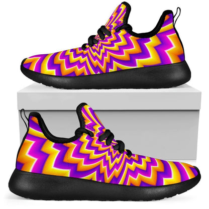 Yellow Expansion Moving Optical Illusion Mesh Knit Shoes GearFrost