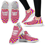 Yellow Expansion Moving Optical Illusion Mesh Knit Shoes GearFrost