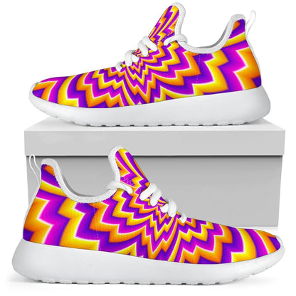 Yellow Expansion Moving Optical Illusion Mesh Knit Shoes GearFrost