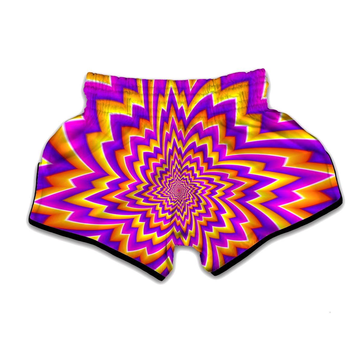 Yellow Expansion Moving Optical Illusion Muay Thai Boxing Shorts
