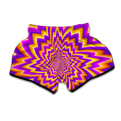 Yellow Expansion Moving Optical Illusion Muay Thai Boxing Shorts