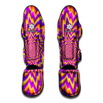 Yellow Expansion Moving Optical Illusion Muay Thai Shin Guard