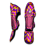 Yellow Expansion Moving Optical Illusion Muay Thai Shin Guard