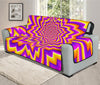 Yellow Expansion Moving Optical Illusion Oversized Sofa Protector