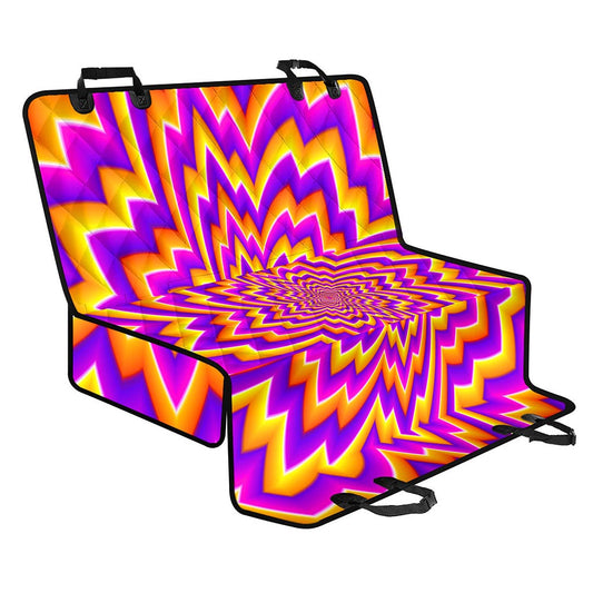 Yellow Expansion Moving Optical Illusion Pet Car Back Seat Cover