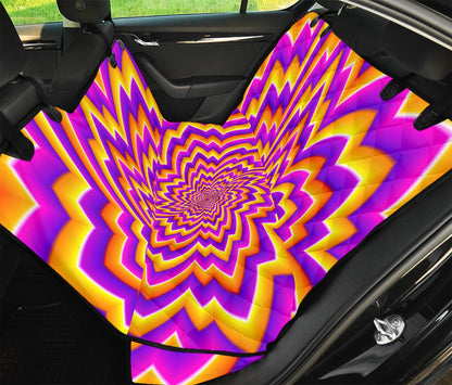 Yellow Expansion Moving Optical Illusion Pet Car Back Seat Cover