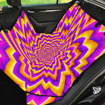 Yellow Expansion Moving Optical Illusion Pet Car Back Seat Cover