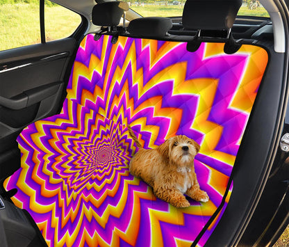 Yellow Expansion Moving Optical Illusion Pet Car Back Seat Cover