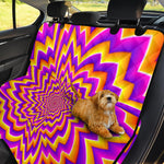 Yellow Expansion Moving Optical Illusion Pet Car Back Seat Cover