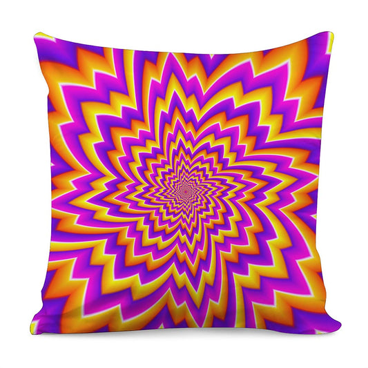 Yellow Expansion Moving Optical Illusion Pillow Cover