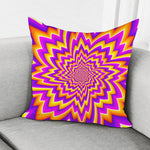 Yellow Expansion Moving Optical Illusion Pillow Cover