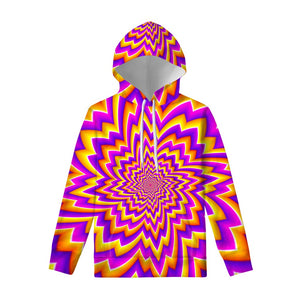 Yellow Expansion Moving Optical Illusion Pullover Hoodie