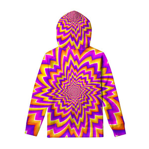 Yellow Expansion Moving Optical Illusion Pullover Hoodie