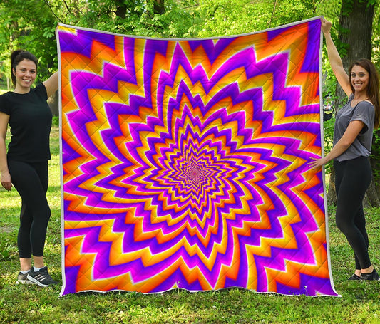 Yellow Expansion Moving Optical Illusion Quilt