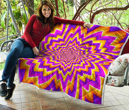 Yellow Expansion Moving Optical Illusion Quilt
